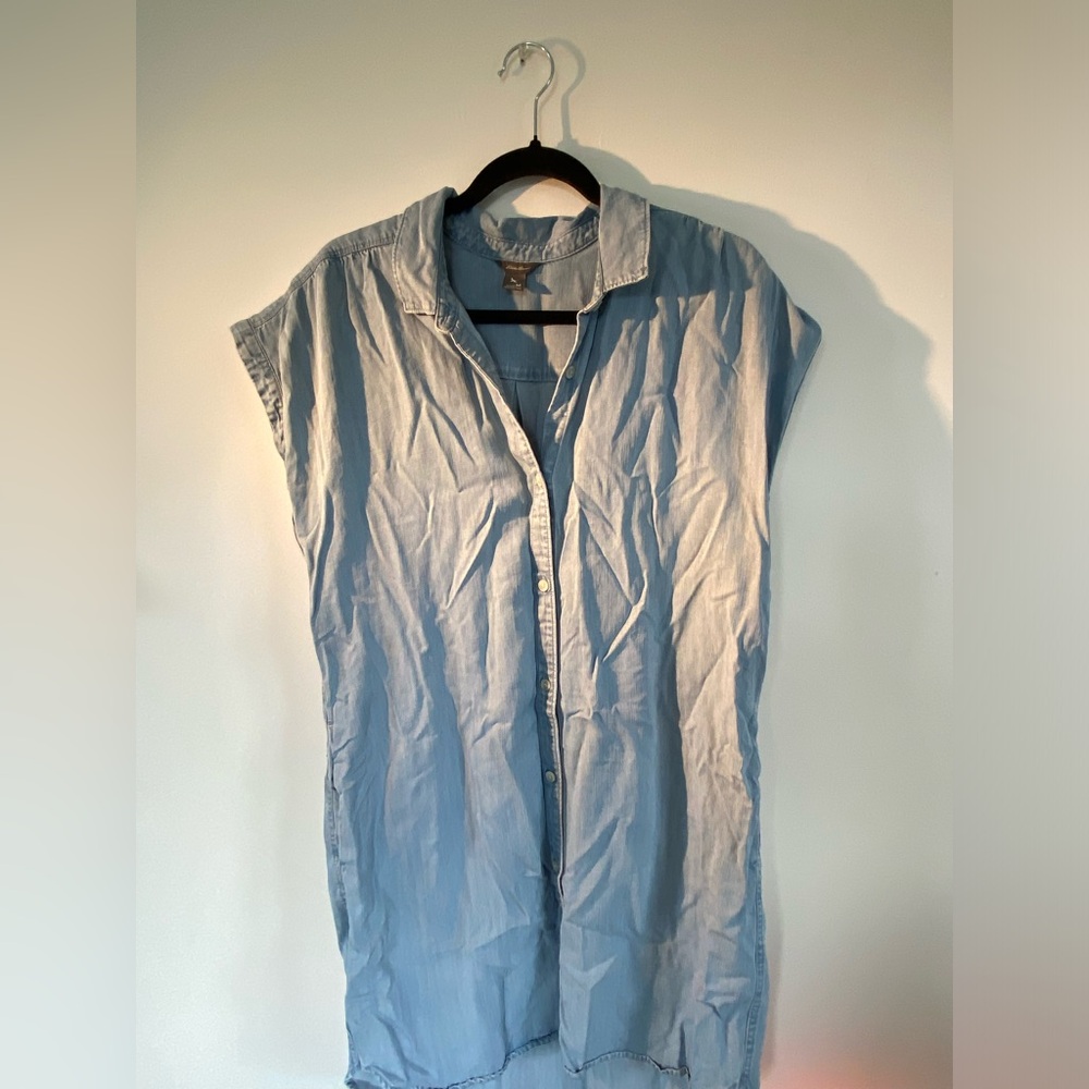 EDDIE BAUER Jean Buttondown Dress M